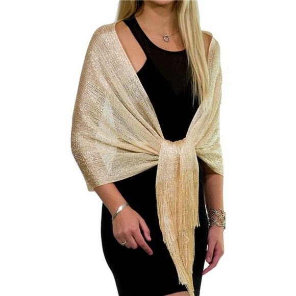 SHAWLS and Wraps for Evening Dresses Light Yellow Champagne - Picture 1 of 6